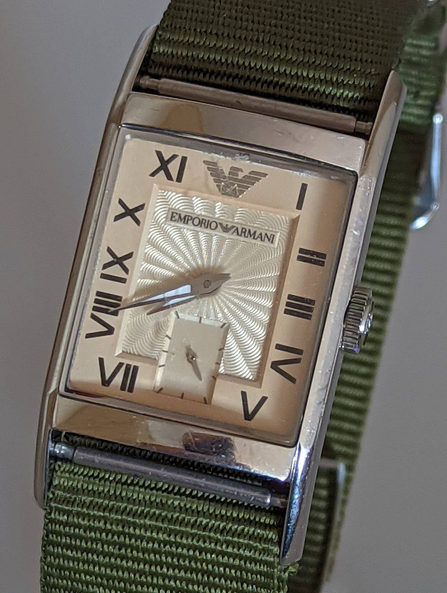 Emporio Armani Classic Tank Watch – Champagne Sunburst Dial - 4
