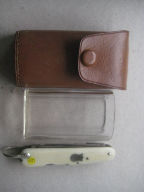 Victorian Cased Bone Hafted Multi-Bladed Penknife: Title: Victorian Cased Bone Hafted Multi-Bladed Penknife Description: Victorian Cased Bone Hafted Multi-Bladed Penknife on a Suspension Loop. The knife has six steel blades, an