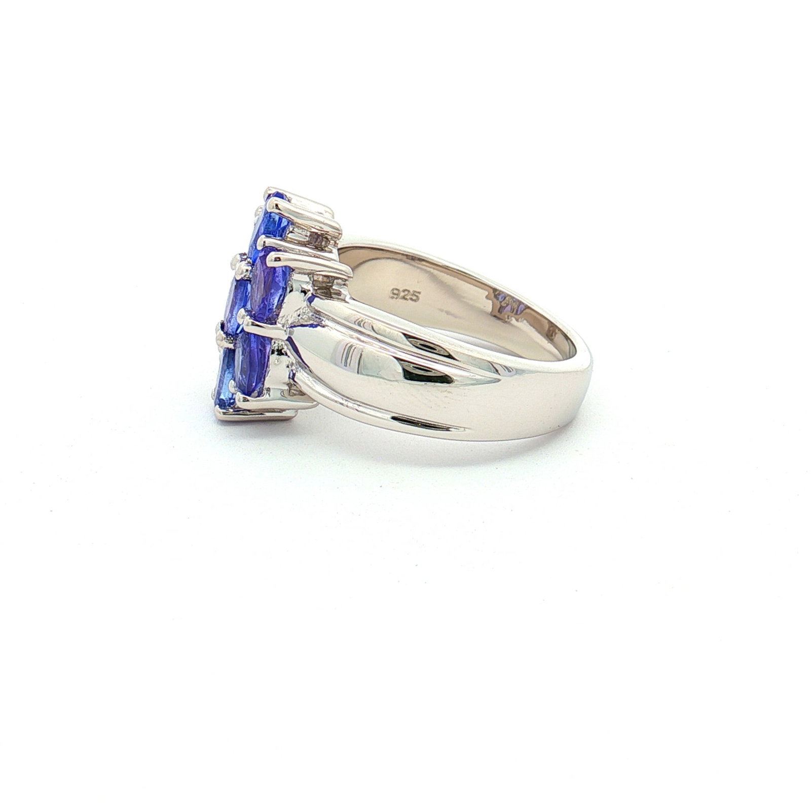 HRD Certified Lavender Tanzanite Oval Ring – 925 Sterling Silver - 2