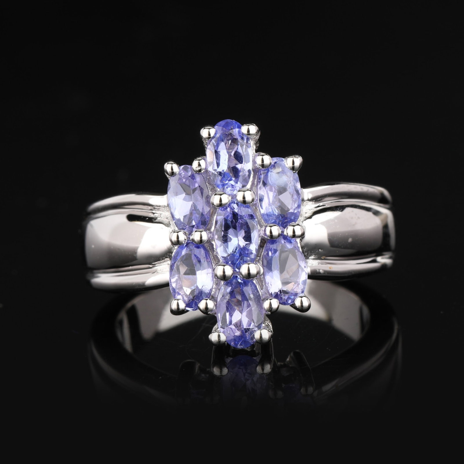 HRD Certified Lavender Tanzanite Oval Ring – 925 Sterling Silver - 6