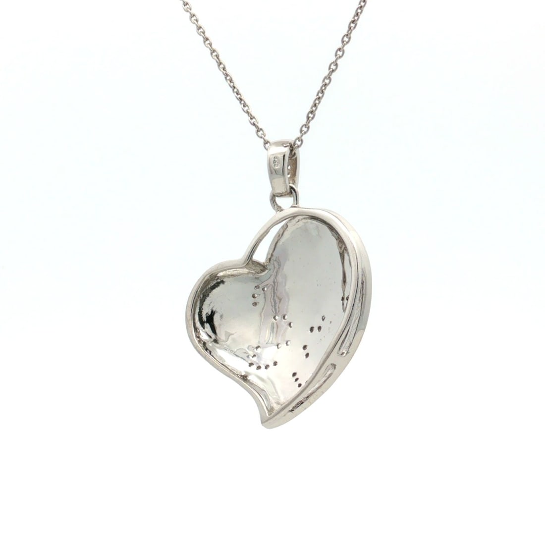 HRD Certified White Topaz Enamel Pendant – 925 Sterling Silver - 2