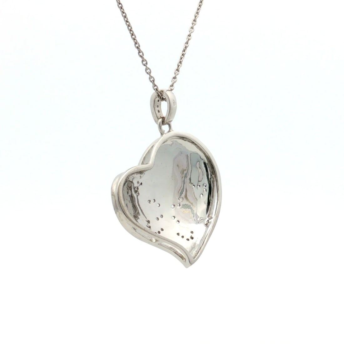 HRD Certified White Topaz Enamel Pendant – 925 Sterling Silver - 3