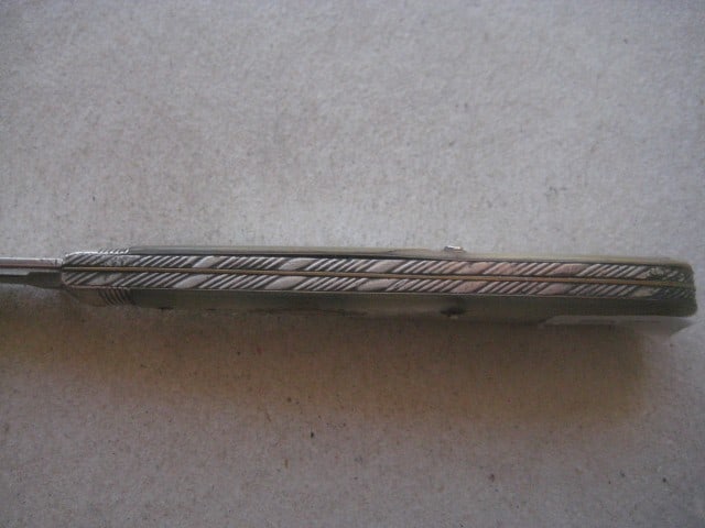 Title: Rare George III Mother of Pearl Hafted Silver Bladed Folding Fruit Knife Description: R - 9