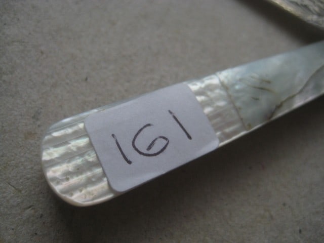 George V Mother of Pearl Hafted Silver Bladed Folding Fruit Knife - 4
