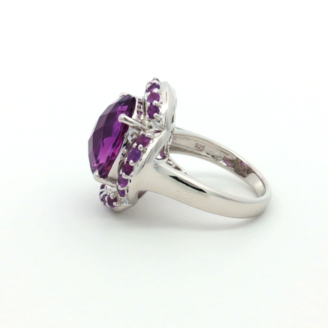 Title: HRD Certified Brazil Amethyst & African Amethyst Ring – 925 Sterling Silver Description - 4