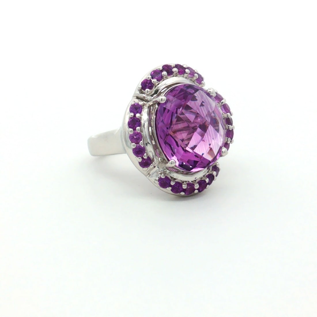 Title: HRD Certified Brazil Amethyst & African Amethyst Ring – 925 Sterling Silver Description - 6