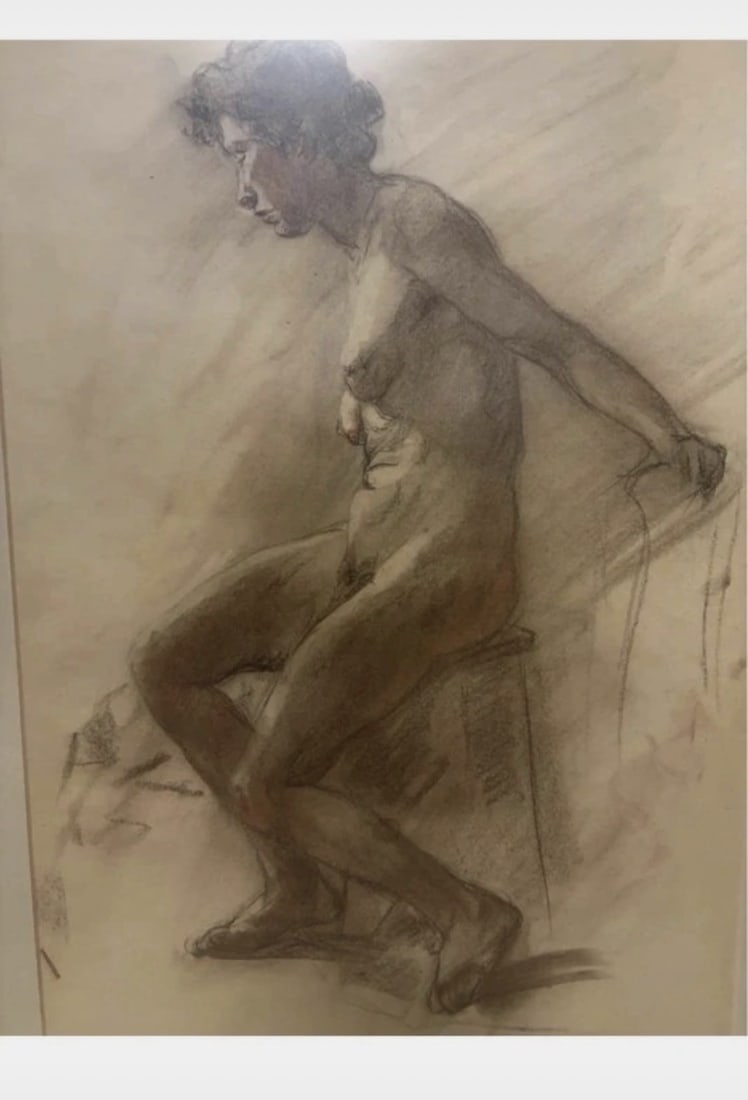 Michele de Simone, Seated Nude; Pastel - 2