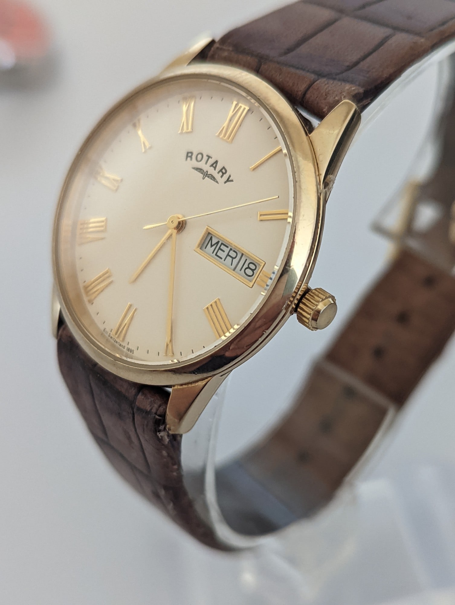 A Vintage Rotary Windsor Gold-Tone Day/Date - 2