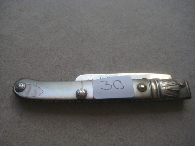 Title: Rare George III Scimitar Silver Bladed Folding Fruit Knife Description: Rare George III - 10