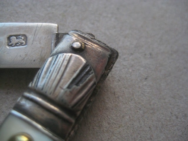 Title: Rare George III Scimitar Silver Bladed Folding Fruit Knife Description: Rare George III - 5