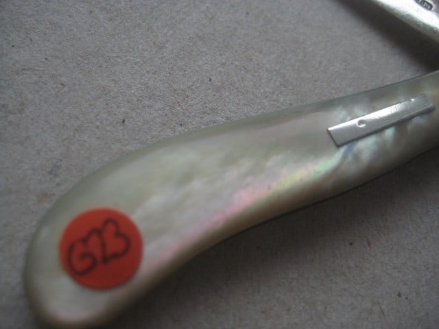 Title: Victorian Mother of Pearl Hafted Silver Bladed Folding Fruit Knife Description: Victorian - 3