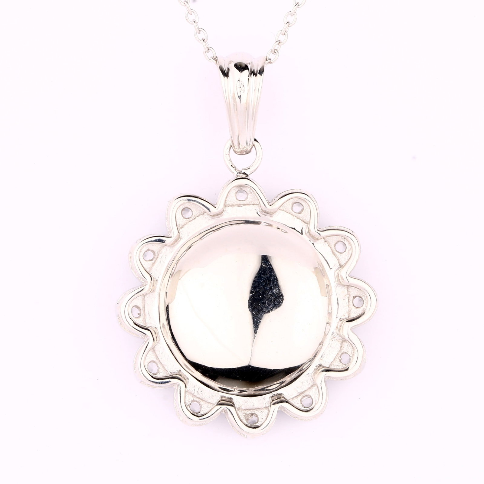 HRD Certified White Topaz Enamel Pendant – 925 Sterling Silver - 2