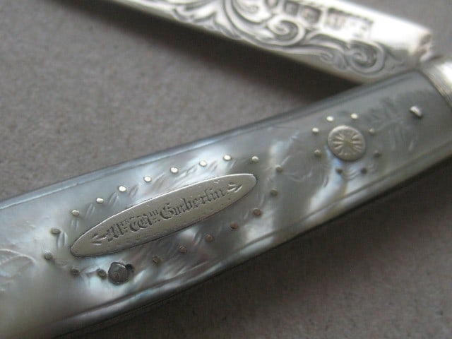 Victorian Mother of Pearl Hafted Silver Bladed Folding Fruit Knife - 5