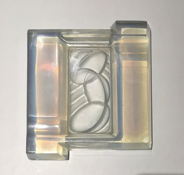 Andre Hunebelle (1896-1985) Art Deco, Opalescent Ashtray, Swimmers, Signed, 1930 - 14
