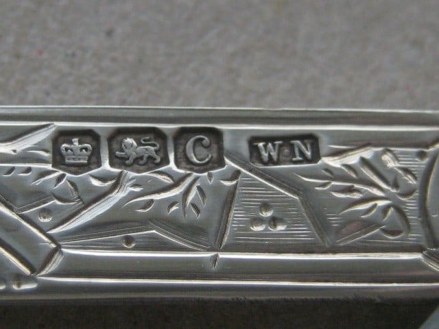George V Mother of Pearl Hafted Silver Bladed Folding Fruit Knife - 5