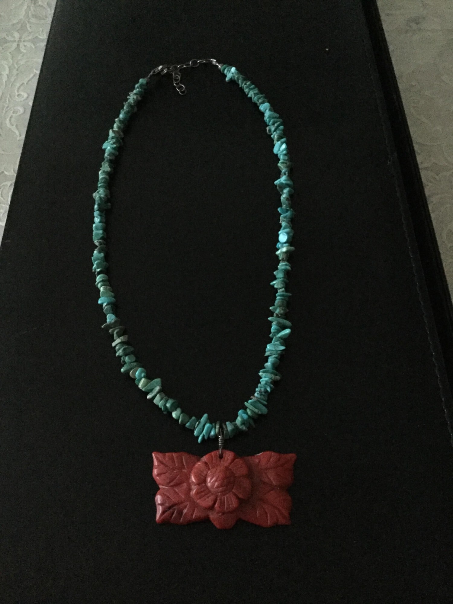 Turquoise and Coral Necklace - 4