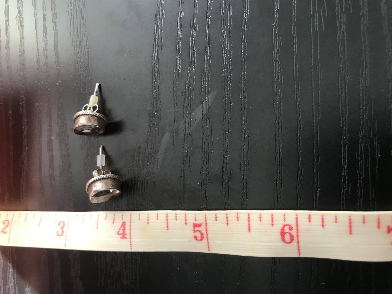 Title: Smoky Quartz Sterling Silver Stud Earrings Description: Teardrop shape Smokey quartz stud - 2