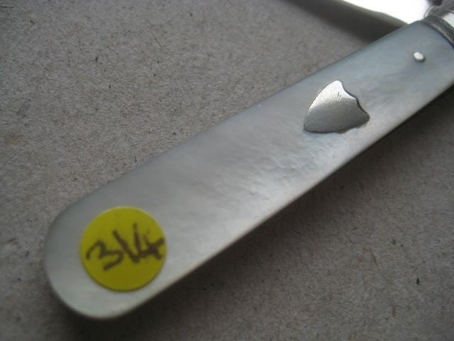 Title: George V Mother of Pearl Hafted Silver Bladed Folding Fruit Knife Description: George V - 3