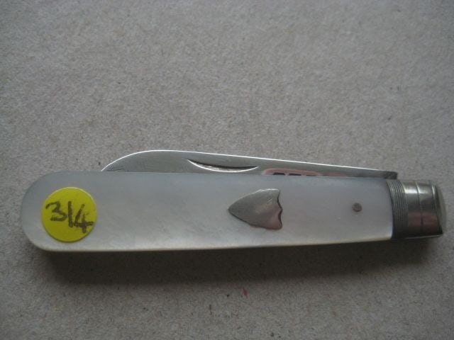 Title: George V Mother of Pearl Hafted Silver Bladed Folding Fruit Knife Description: George V - 8