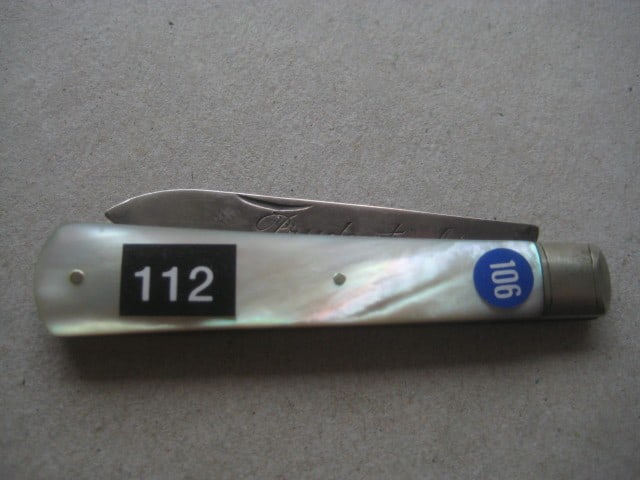 Title: George V Mother of Pearl Hafted Silver Bladed Folding Fruit Knife Description: George V - 8