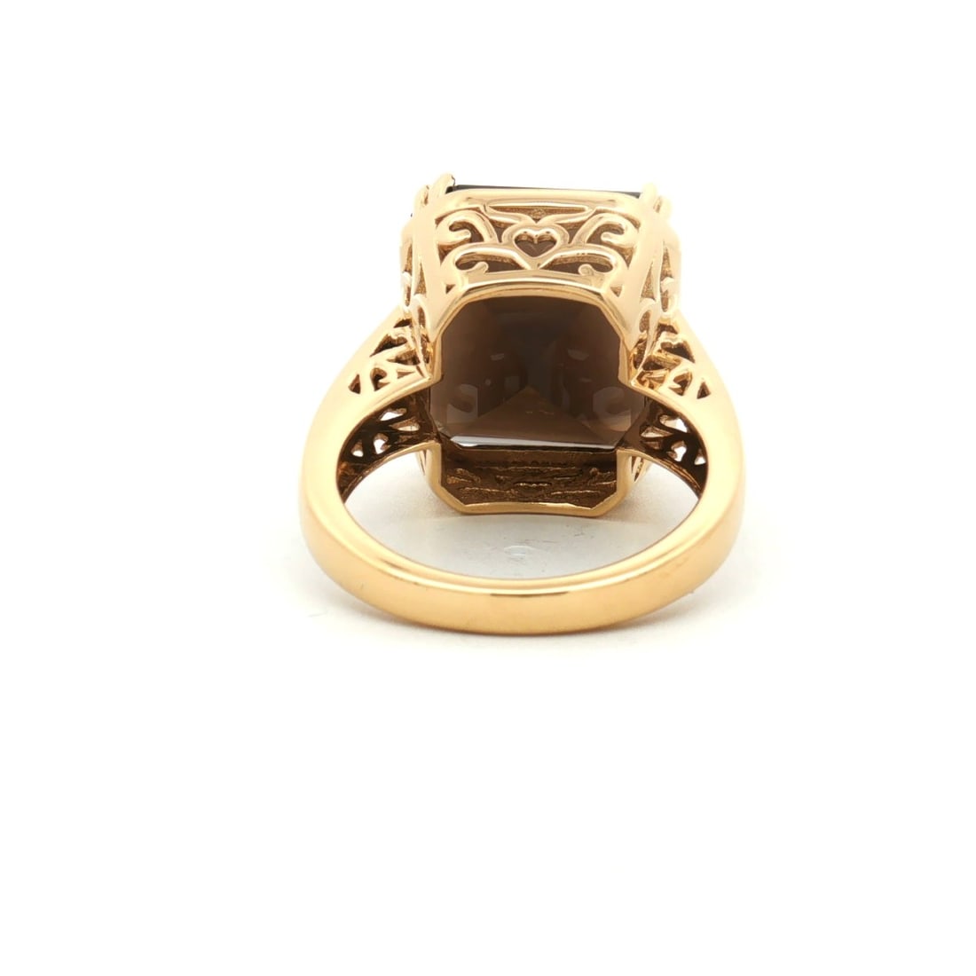 HRD Certified Smoky Quartz Octagon Ring – 925 Sterling Silver - 5