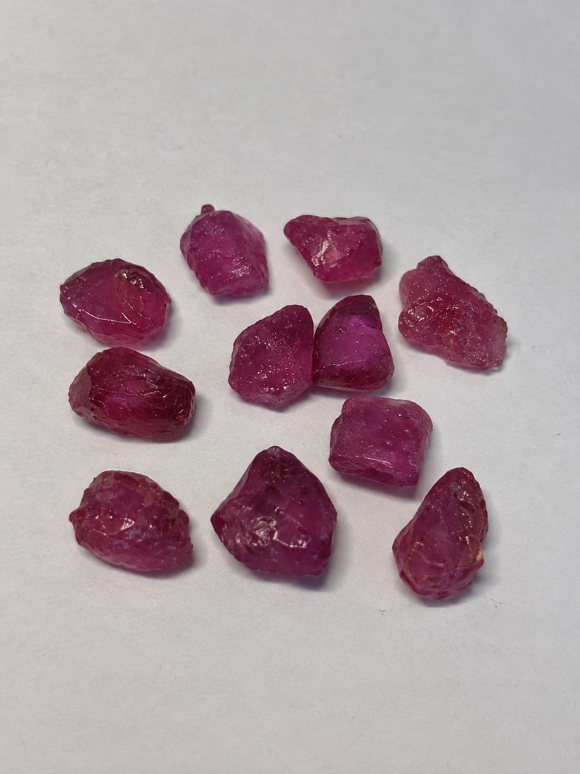 Collection of Rough Unpolished Ruby Gemstones (1 of 1)