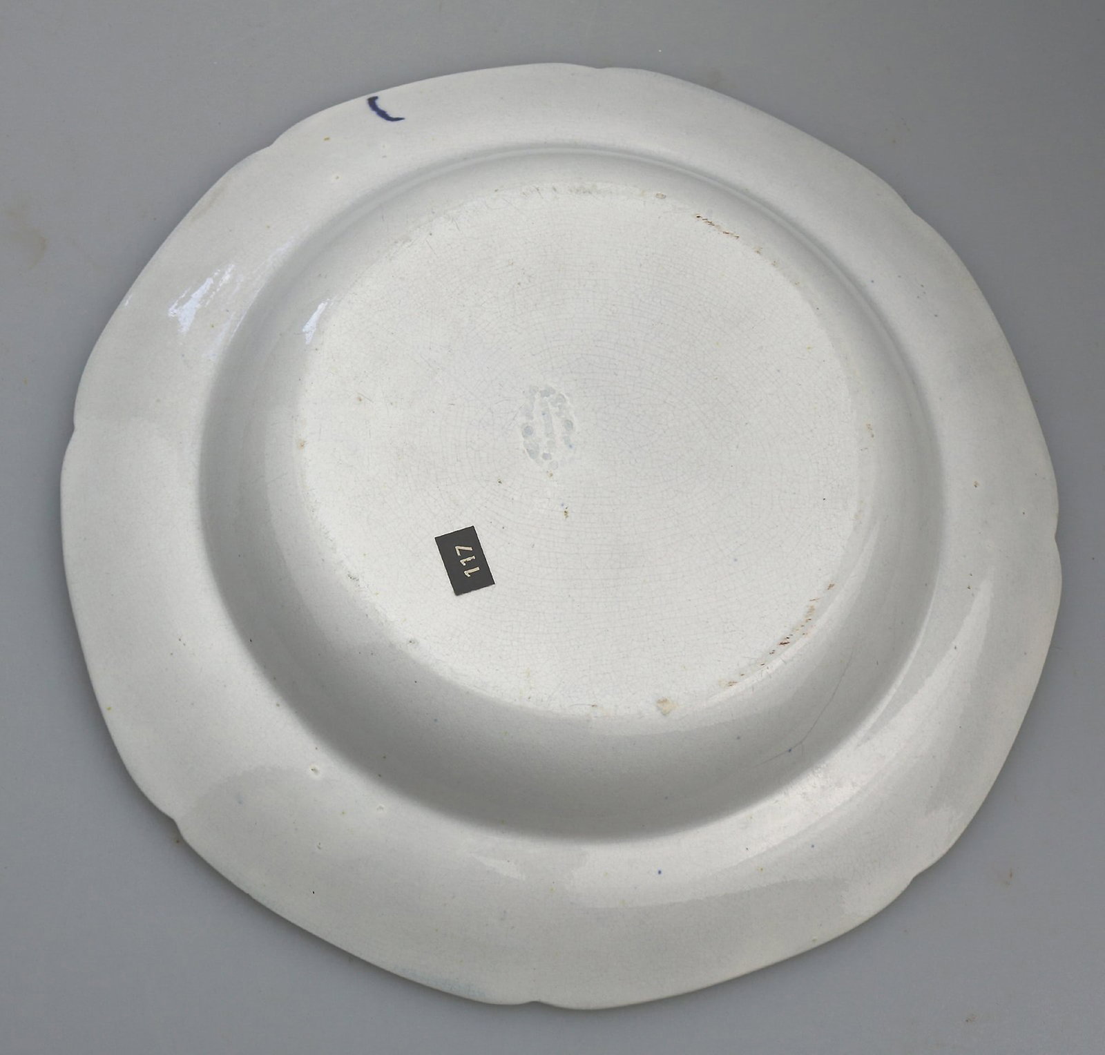 An Antique Georgian Yorkshire Brameld B&W Pottery Transferware Soup Plate C.1825 - 5