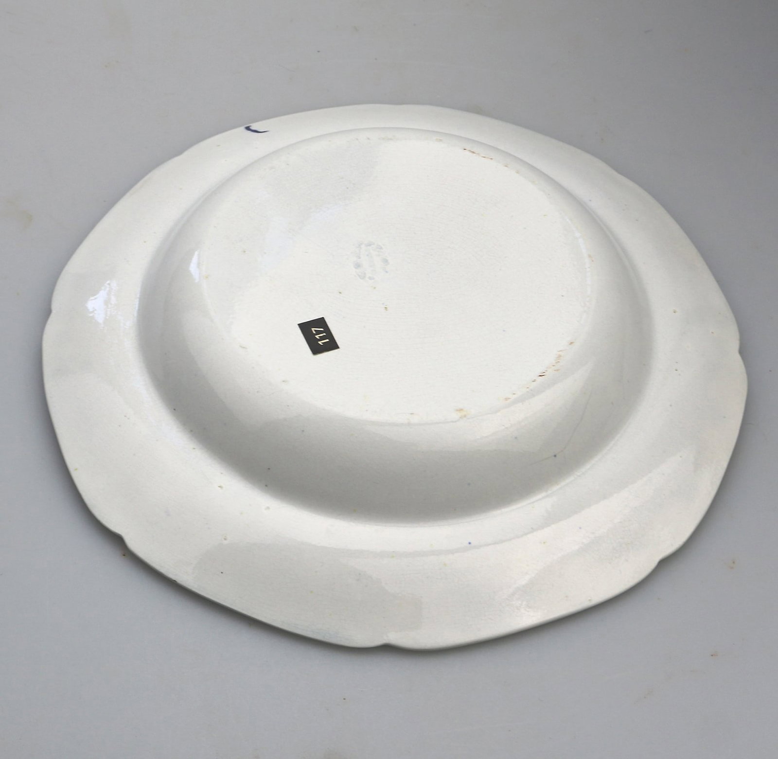 An Antique Georgian Yorkshire Brameld B&W Pottery Transferware Soup Plate C.1825 - 6