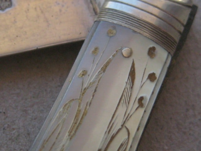 Title: Victorian Mother of Pearl Hafted Silver Bladed Folding Fruit Knife Description: Victori - 6