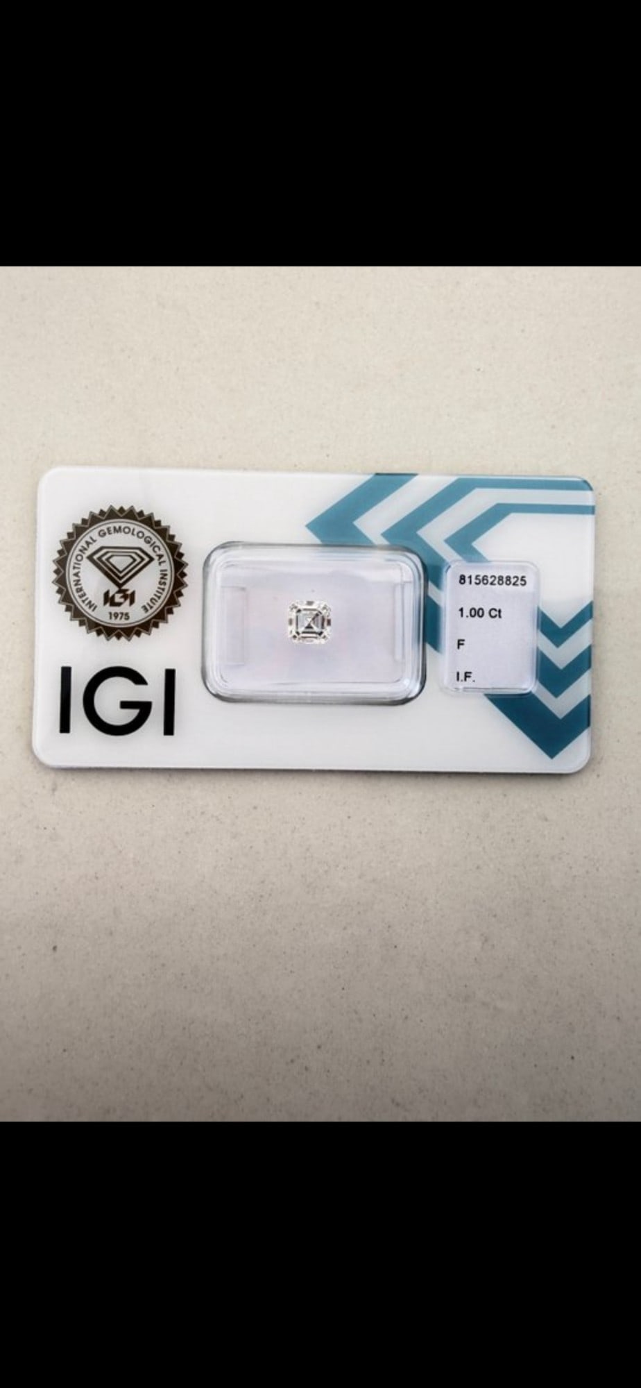 Title: 1.00ct F / IF Emerald Cut Diamond — IGI — 3EX Description: 1.00ct F / IF Square E - 2