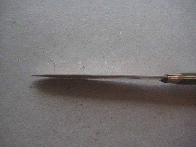 Title: Rare George III Gold Mounted Mother of Pearl Hafted Silver Bladed Folding Fruit Knife - 7