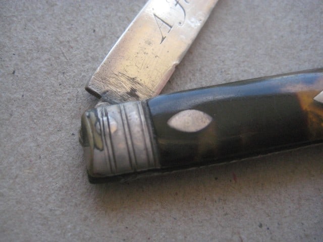 George III Silver Bladed Folding Fruit Knife - 6