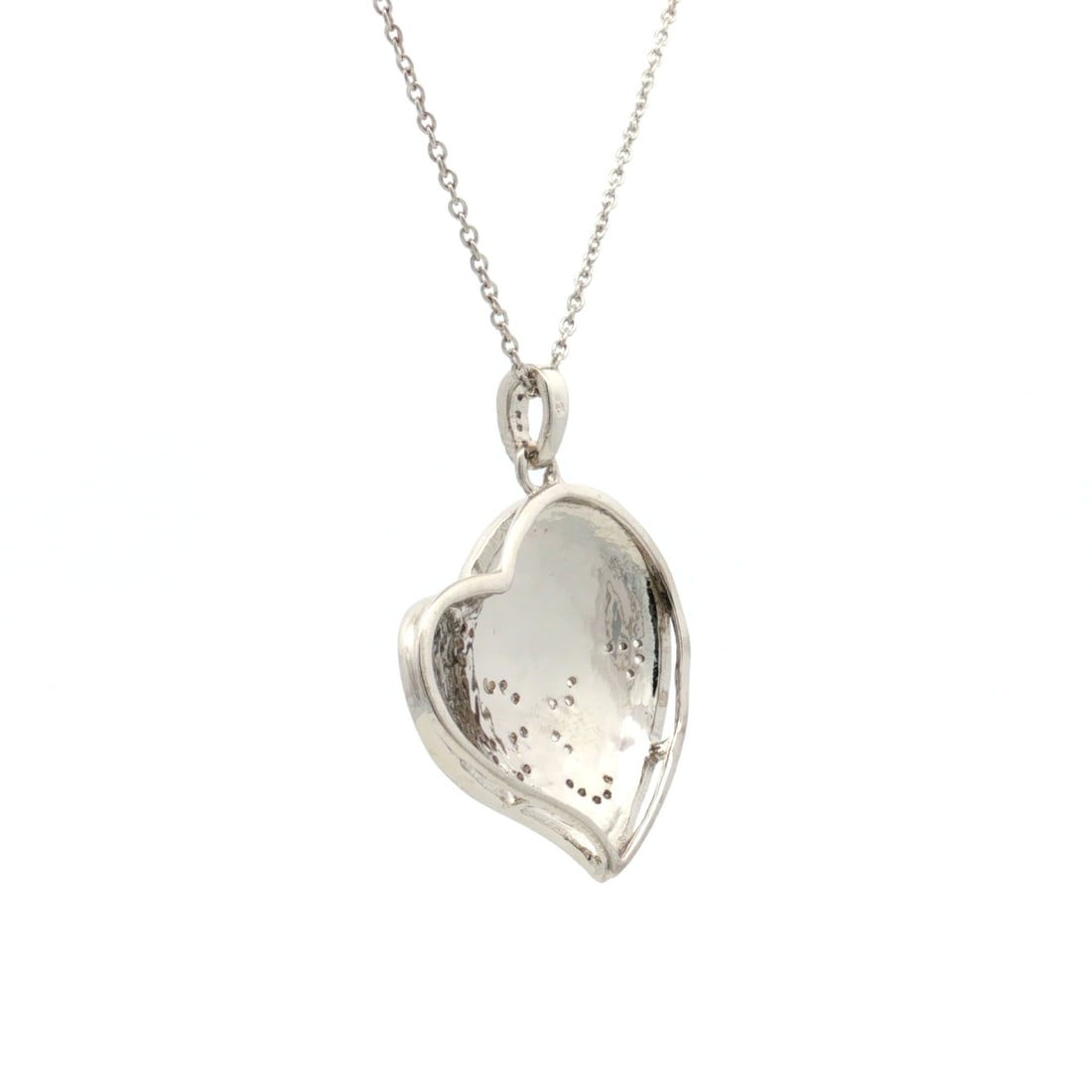 HRD Certified White Topaz Enamel Pendant – 925 Sterling Silver - 4