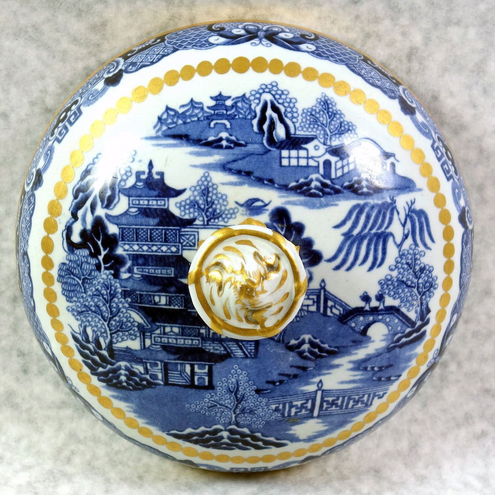 A Rare Antique Georgian Davenport Stone China B&W Pottery Muffin Dish C.1830 - 3
