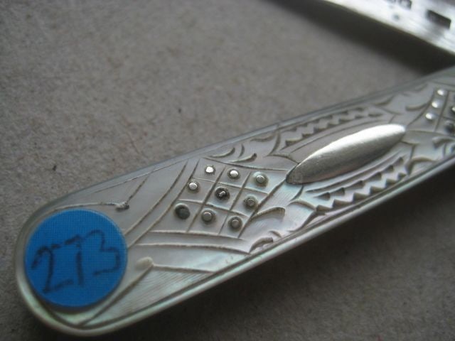 George V Mother of Pearl Hafted Silver Bladed Folding Fruit Knife - 3