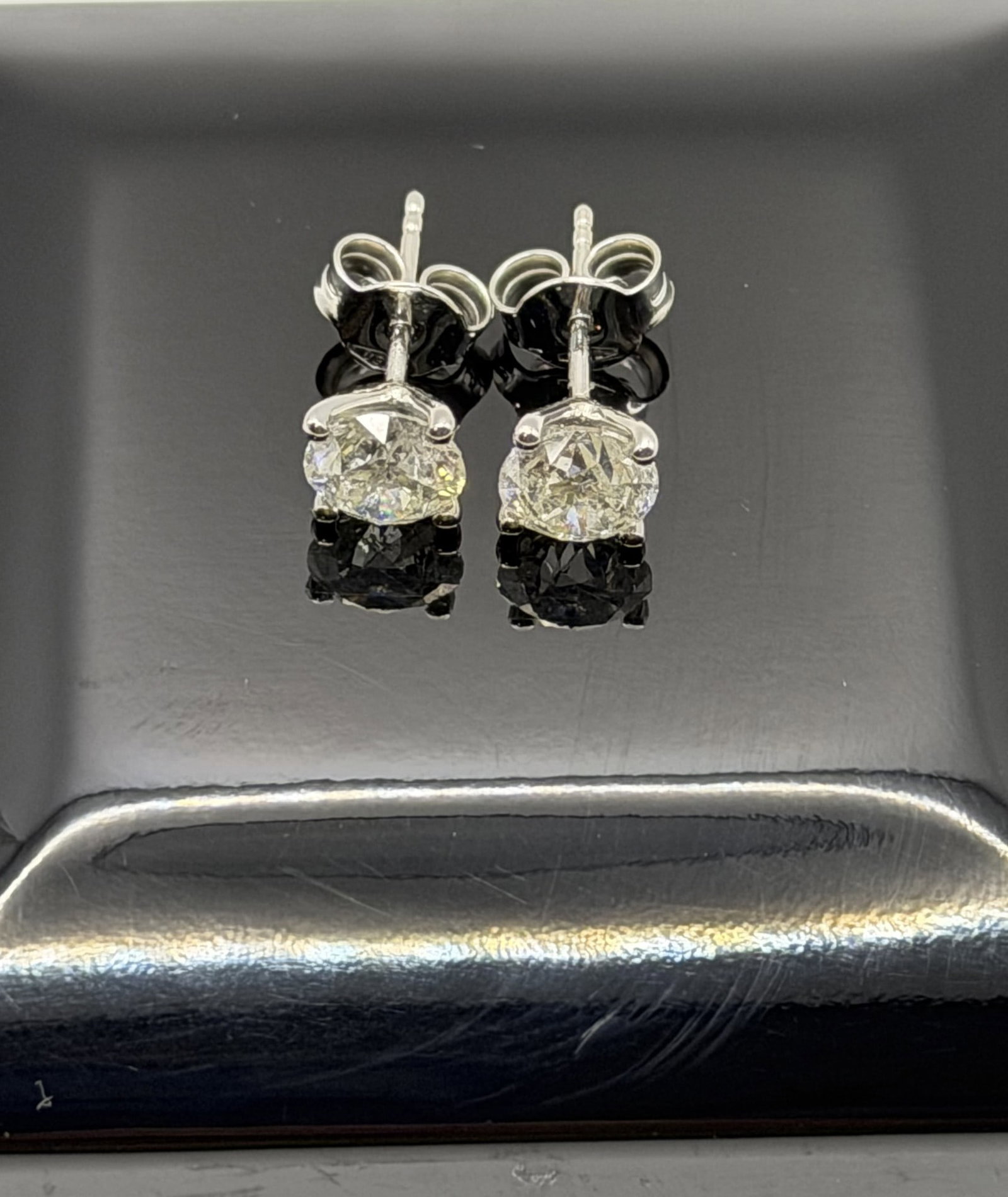 Title: Unworn Certified Pair of Natural Diamond Solitaire Earrings, With Two Brilliant Cut - 4