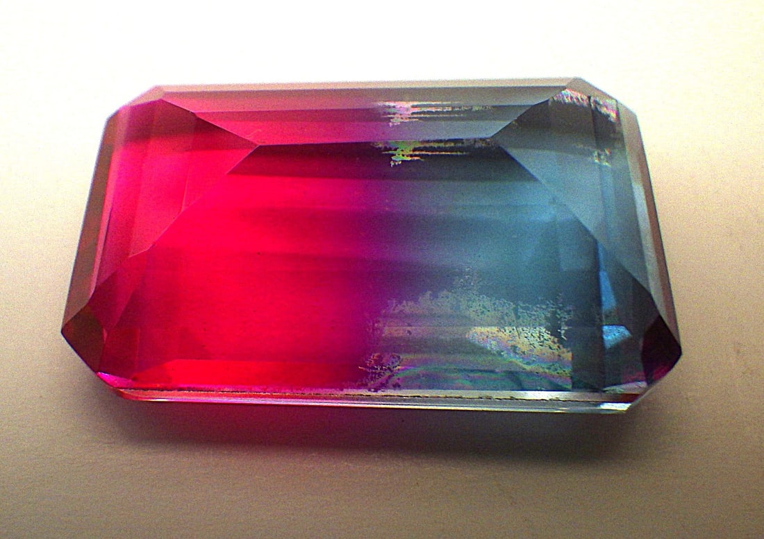 Title: Emerald Cut "Watermelon" Tourmaline 45 Carats Description: A very interesting emerald cut - 2
