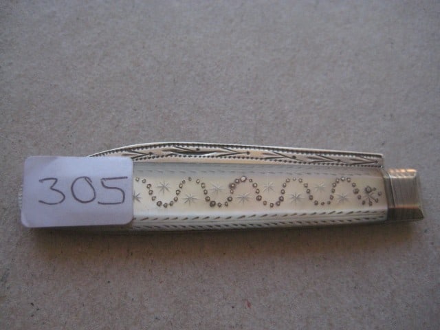 William IV Mother of Pearl Hafted Silver Bladed Folding Fruit Knife - 9