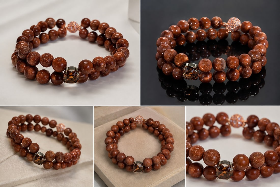Natural Spinel Double Strand Beaded Bracelet: Title: Natural Spinel Double Strand Beaded Bracelet Description: Double strand beaded bracelet featuring natural spinel, finished with decorative accent beads and a faceted centre stone. Elegant