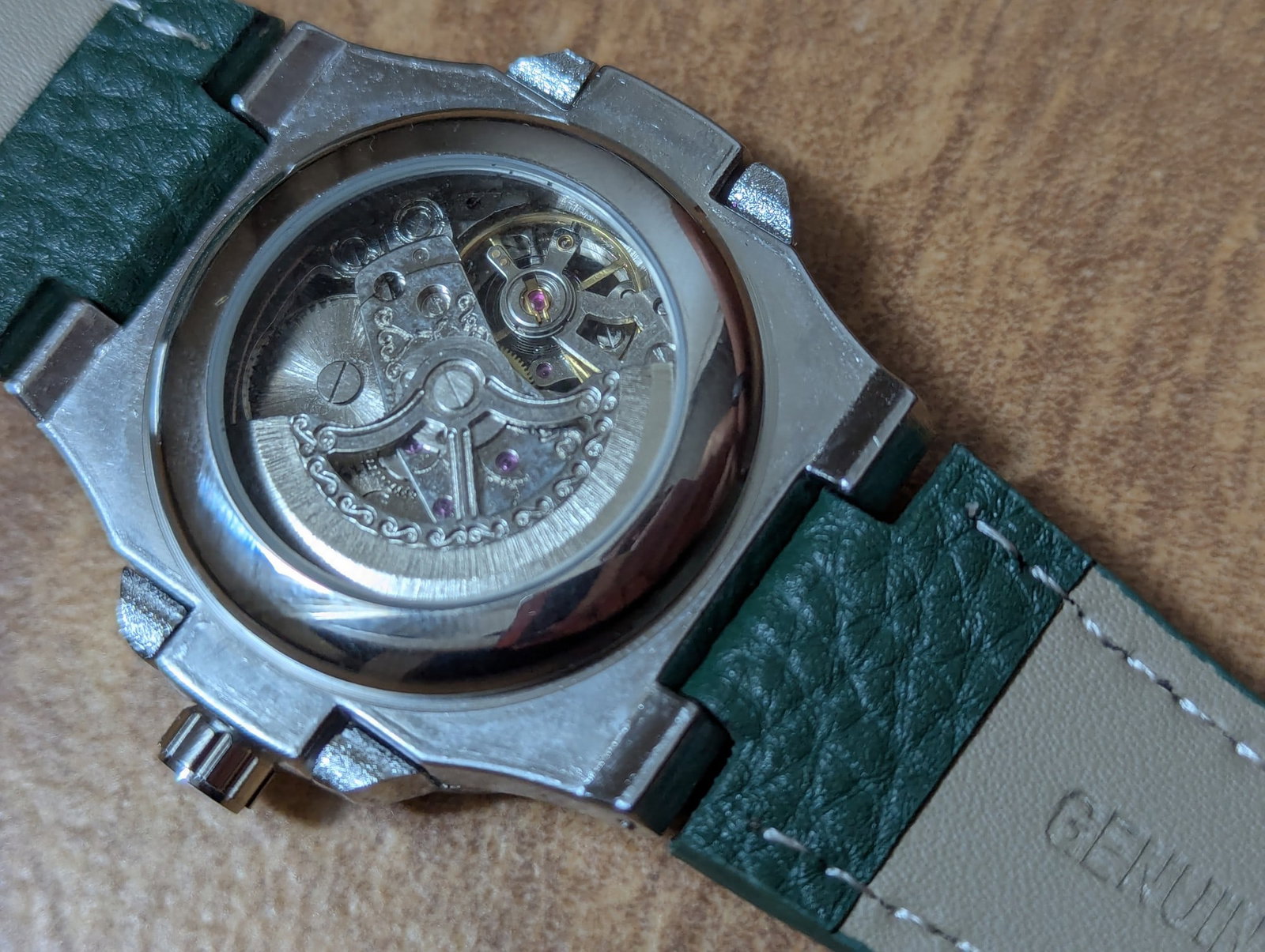Seiko Automatic Open Heart — Green Dial Sports-Luxury Watch - 6