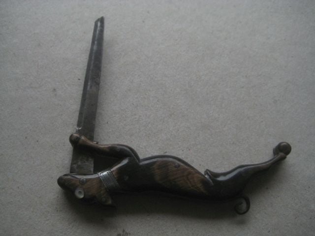 Rare George III Horn Hafted Dog Penknife - 4