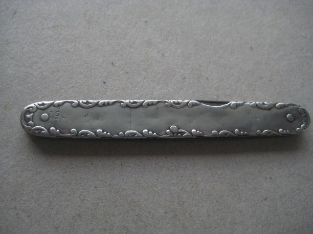 George V Silver Hafted Twin Steel Bladed Folding Penknife - 10