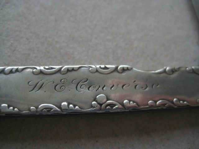 George V Silver Hafted Twin Steel Bladed Folding Penknife - 3