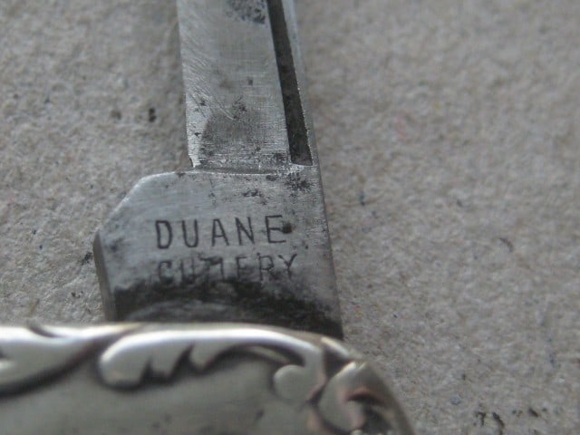George V Silver Hafted Twin Steel Bladed Folding Penknife - 4