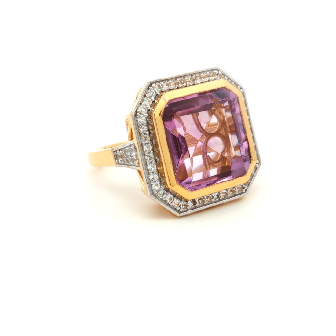 Title: HRD Certified Pink Amethyst & White Topaz Ring – 925 Sterling Silver Description: A fin - 2