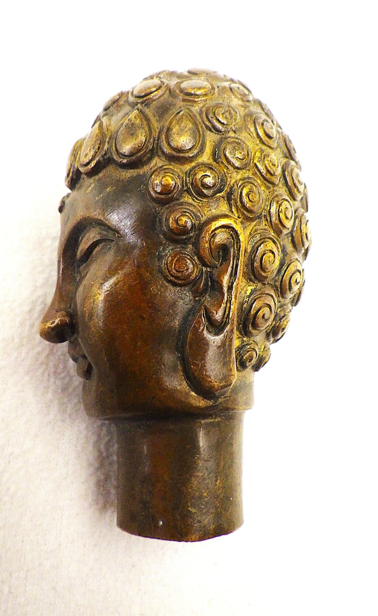 Title: A Tibetan Bronze Buddha Head With The Two Sides of Life (Good & Bad) Description: A - 3