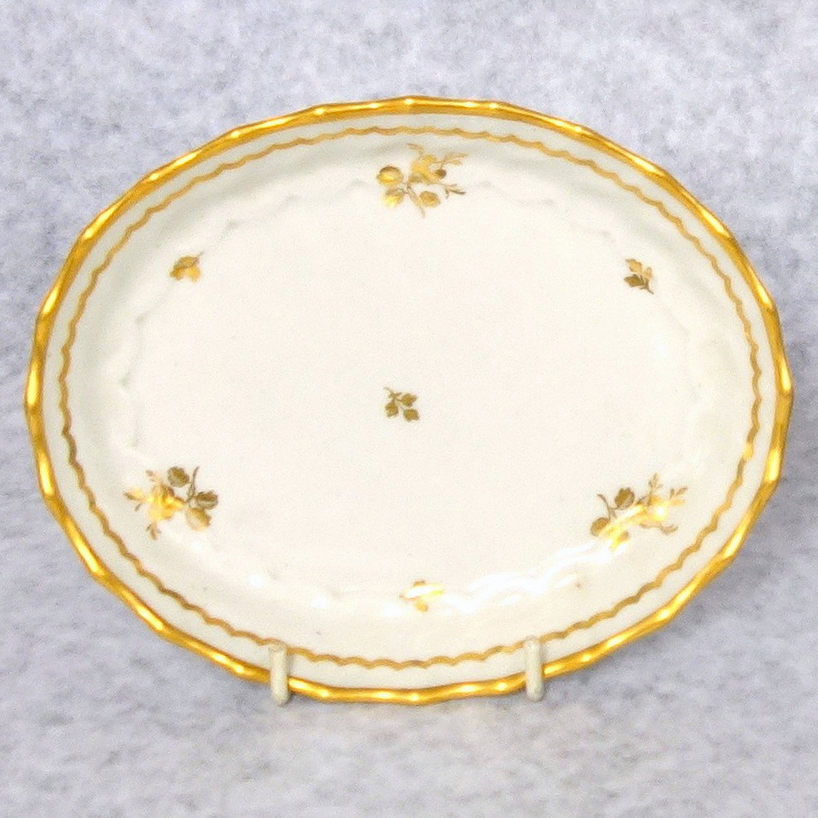 Antique Georgian Worcester / Similar Porcelain Teapot Cover and Stand C.18thC - 2