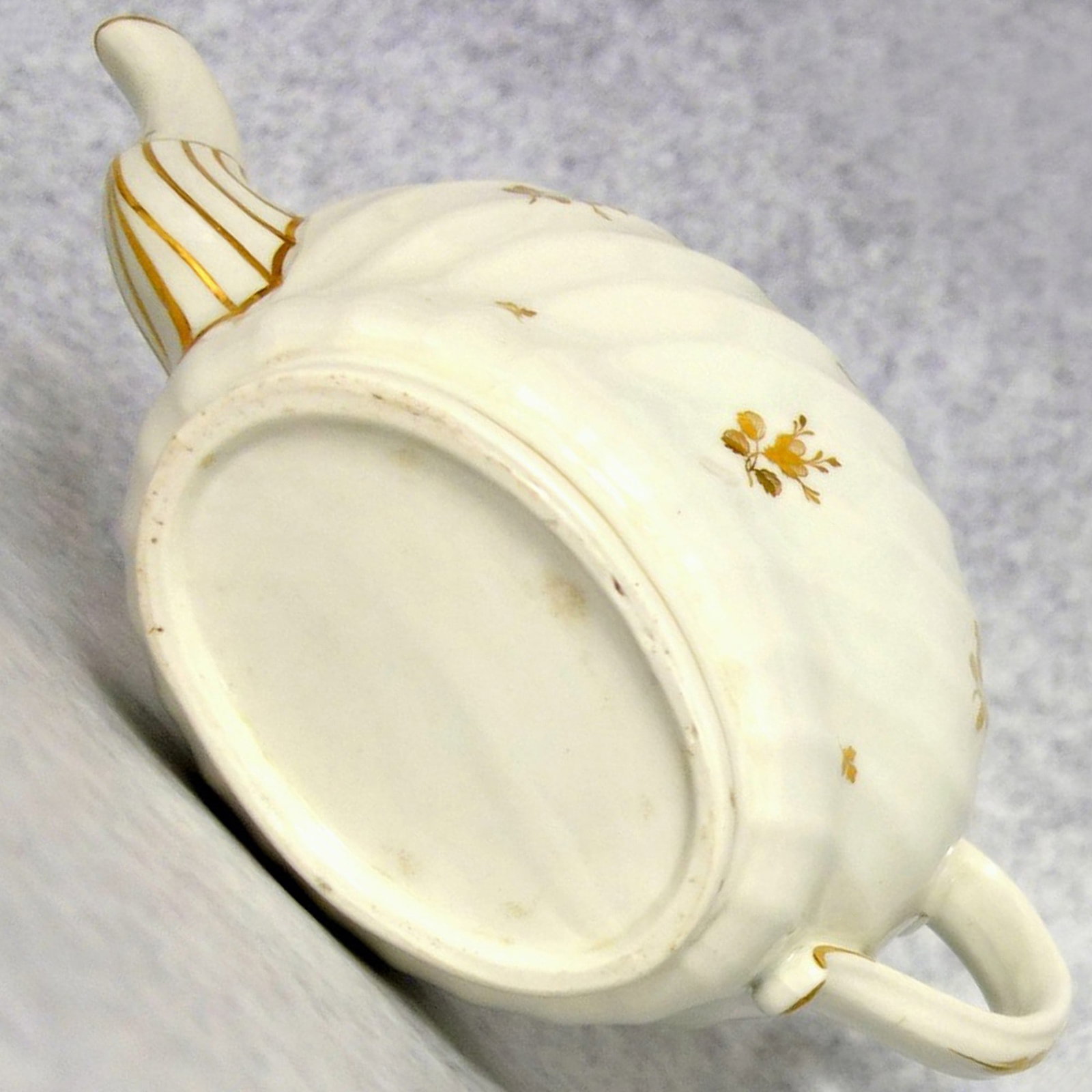 Antique Georgian Worcester / Similar Porcelain Teapot Cover and Stand C.18thC - 4
