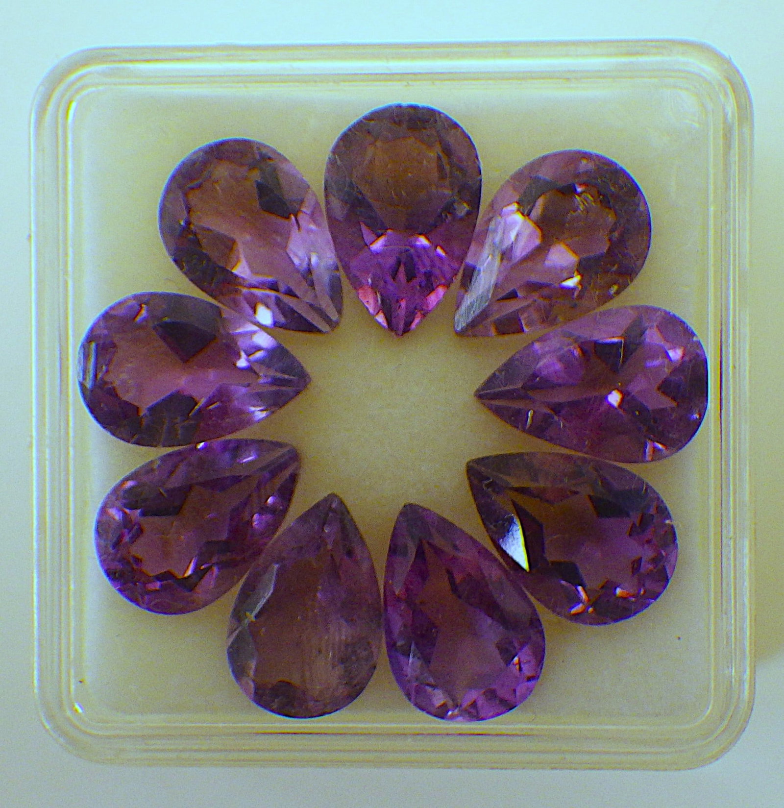 Nine Pear Cut Amethysts 11 mm - 2