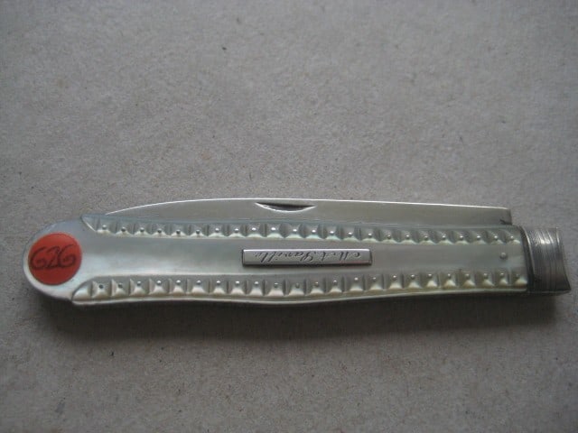 Victorian Mother of Pearl Hafted Silver Bladed Folding Fruit Knife - 8